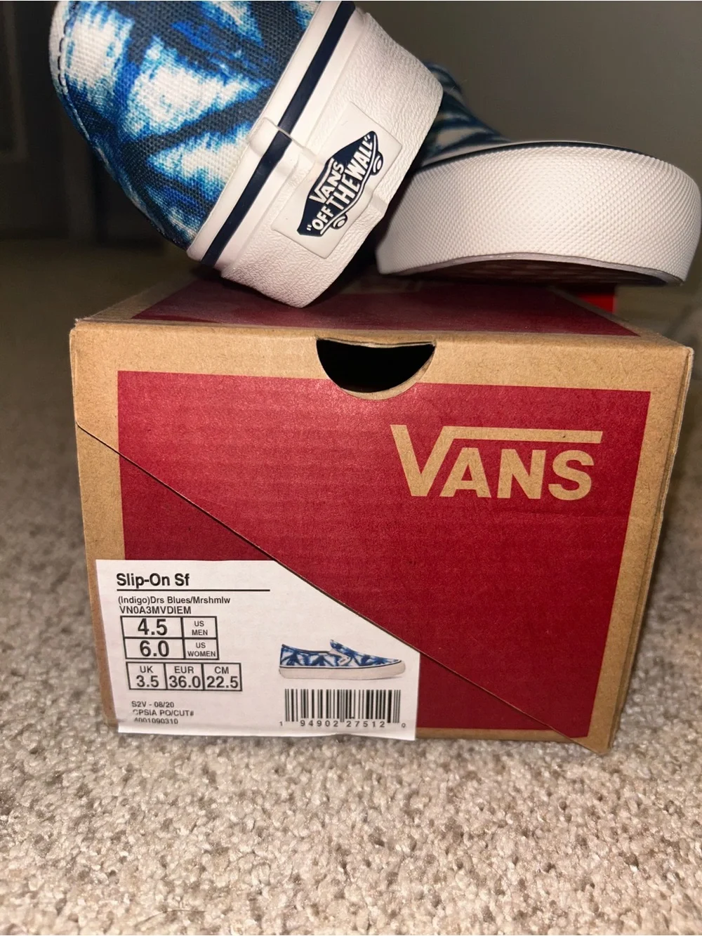Vans Blue Tie-Dye Slip-On Canvas Sneakers